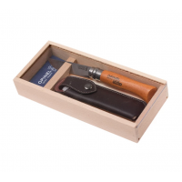 Нож OPINEL №8, углеродистая сталь, рукоять из дерева бука, с чехлом, в деревянной коробке Нож OPINEL №8, углеродистая сталь, рукоять из дерева бука, с чехлом, в деревянной коробке