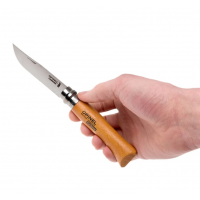 Нож OPINEL №8, углеродистая сталь, рукоять из дерева бука, с чехлом, в деревянной коробке Нож OPINEL №8, углеродистая сталь, рукоять из дерева бука, с чехлом, в деревянной коробке