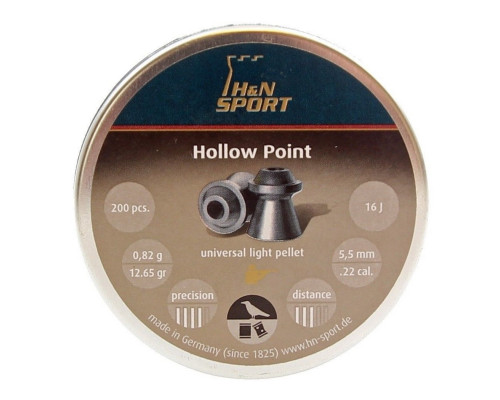 Пули H&N Hollow Point 5,5 мм, 0,82 грамм, 200 штук