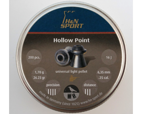 Пули H&N Hollow Point 6,35 мм, 1,70 грамм, 200 штук